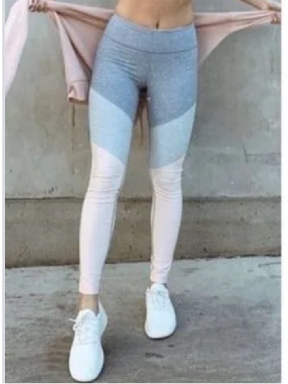 NEW Outdoor Voices Spring Athletic Leggings Colorblock LakeDoveRose Quartz XS